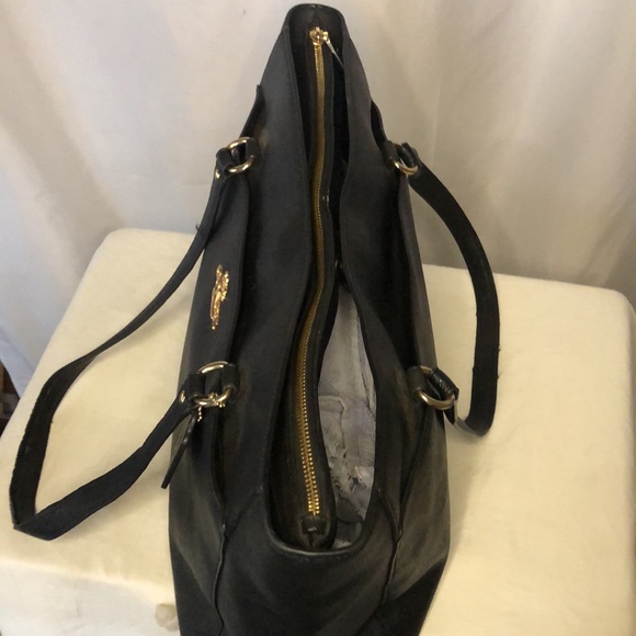 COACH Addison black shoulder tote # 91150. Cross grain leather. 3 compartments. - Picture 14 of 16